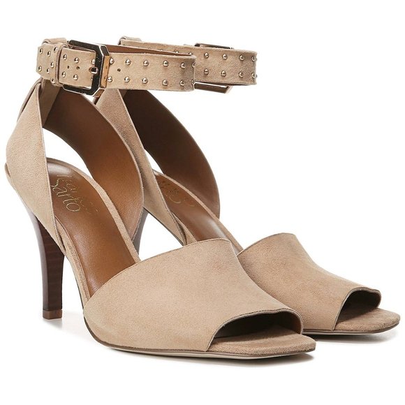 Spike Ankle Strap Genuine Leather Stiletto Heels - Picture 1 of 1